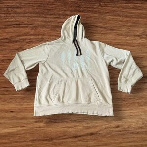 The North Face Mens Hoodie Brown beige Size Large sweatshirt Camper Wood Design‎